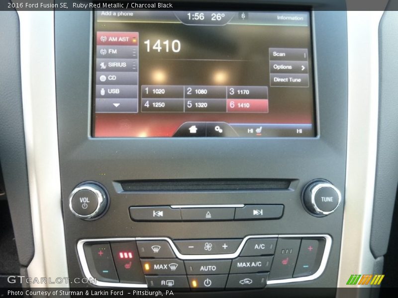 Ruby Red Metallic / Charcoal Black 2016 Ford Fusion SE