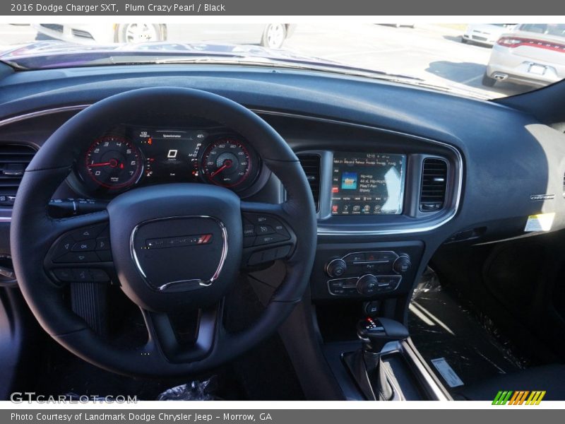 Plum Crazy Pearl / Black 2016 Dodge Charger SXT