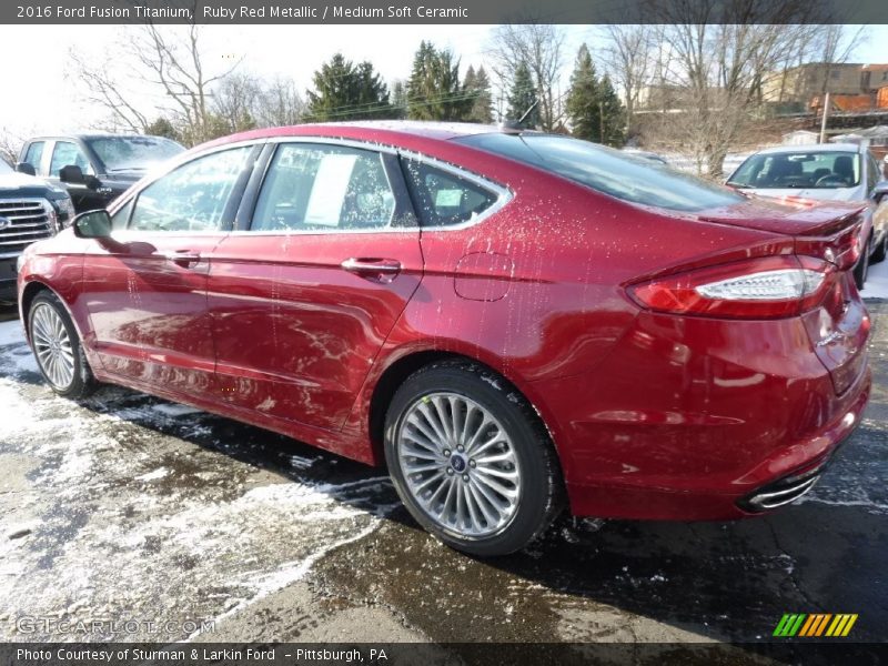 Ruby Red Metallic / Medium Soft Ceramic 2016 Ford Fusion Titanium