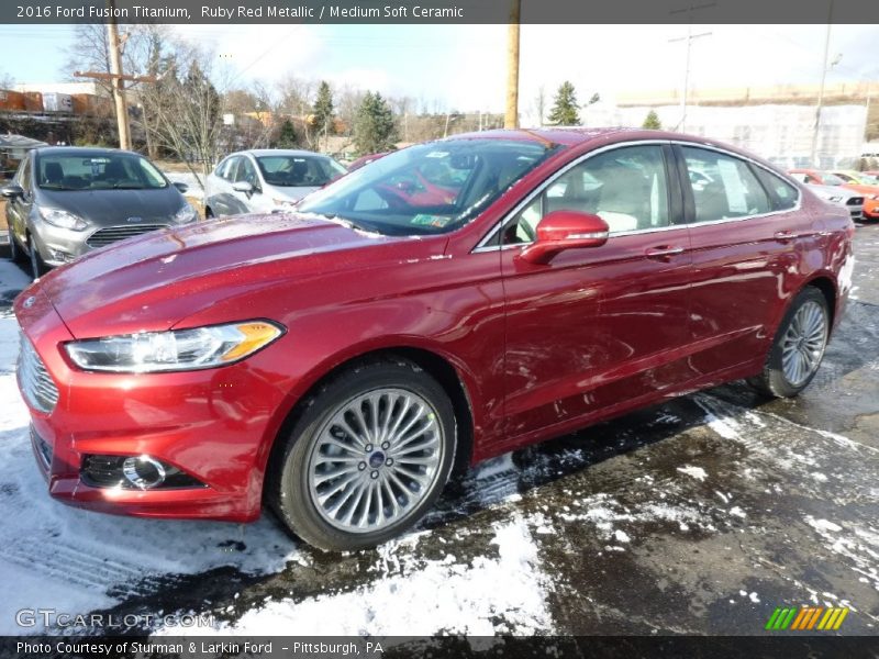 Ruby Red Metallic / Medium Soft Ceramic 2016 Ford Fusion Titanium