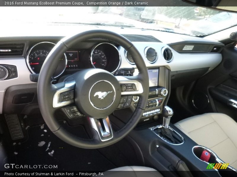 Competition Orange / Dark Ceramic 2016 Ford Mustang EcoBoost Premium Coupe