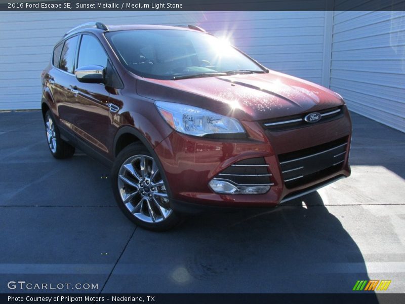 Sunset Metallic / Medium Light Stone 2016 Ford Escape SE