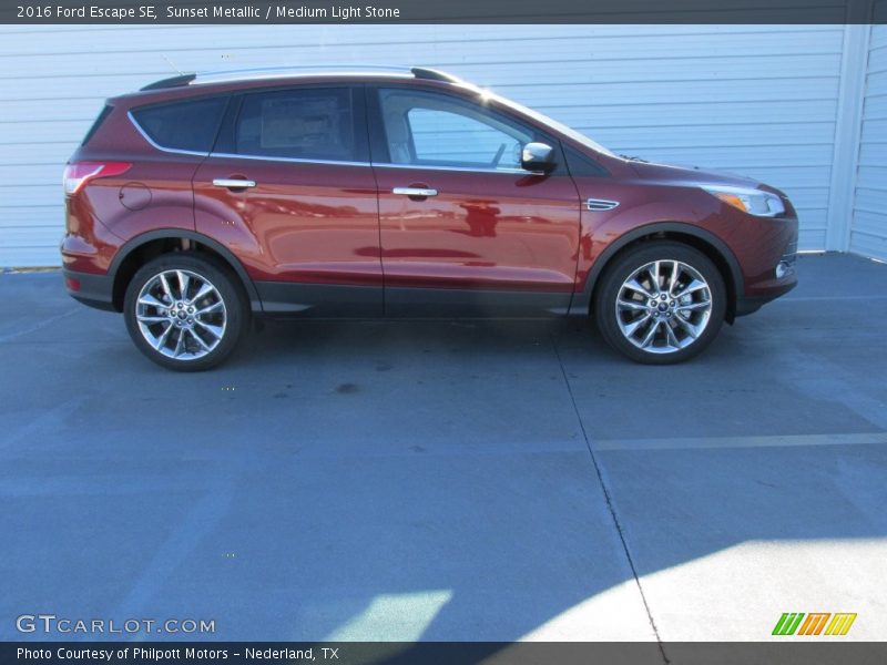 Sunset Metallic / Medium Light Stone 2016 Ford Escape SE