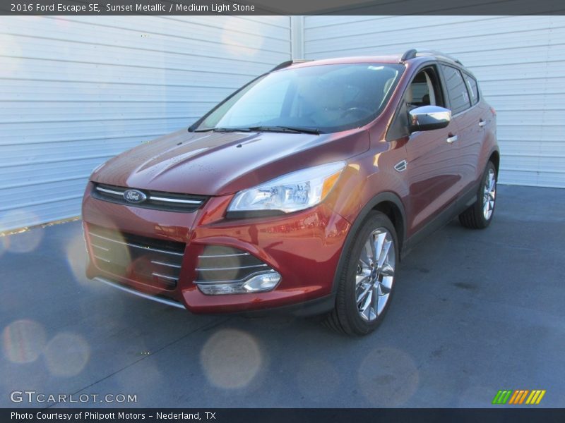 Sunset Metallic / Medium Light Stone 2016 Ford Escape SE