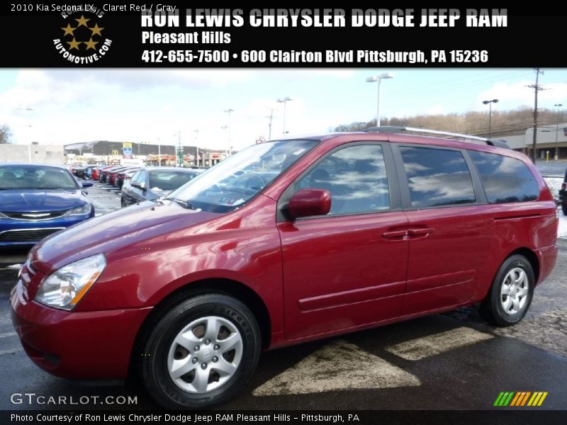 Claret Red / Gray 2010 Kia Sedona LX
