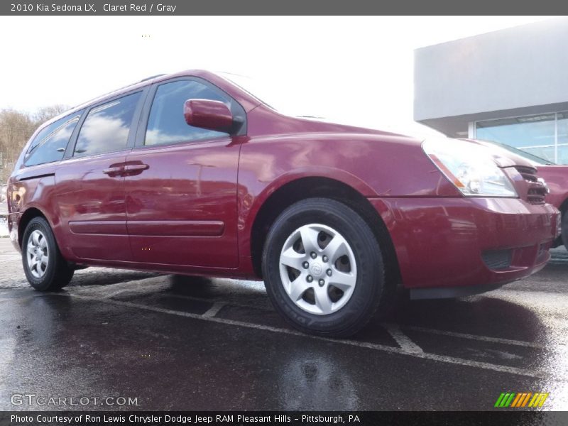 Claret Red / Gray 2010 Kia Sedona LX