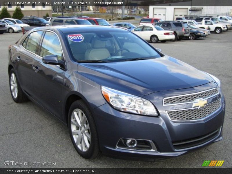Atlantis Blue Metallic / Cocoa/Light Neutral 2013 Chevrolet Malibu LTZ
