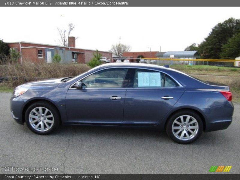 Atlantis Blue Metallic / Cocoa/Light Neutral 2013 Chevrolet Malibu LTZ