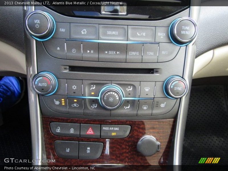 Atlantis Blue Metallic / Cocoa/Light Neutral 2013 Chevrolet Malibu LTZ
