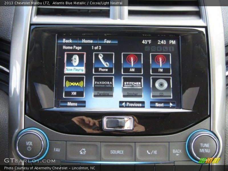 Atlantis Blue Metallic / Cocoa/Light Neutral 2013 Chevrolet Malibu LTZ