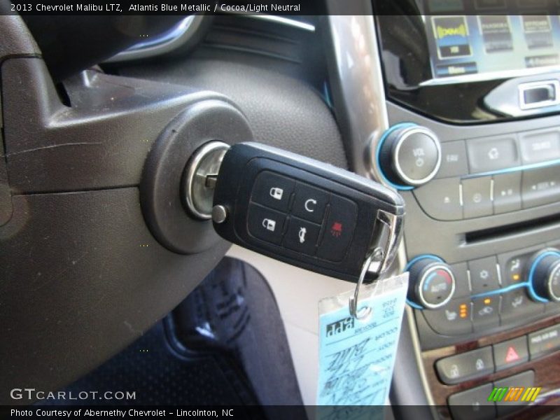 Atlantis Blue Metallic / Cocoa/Light Neutral 2013 Chevrolet Malibu LTZ