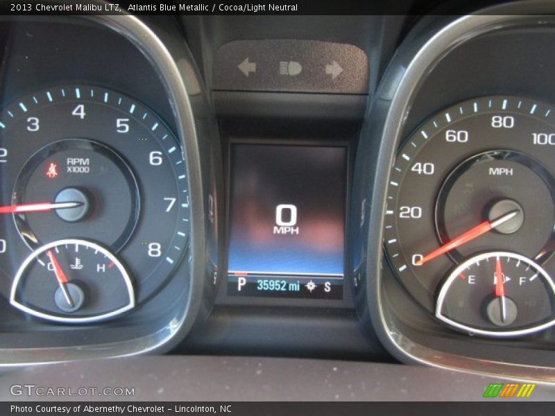 Atlantis Blue Metallic / Cocoa/Light Neutral 2013 Chevrolet Malibu LTZ