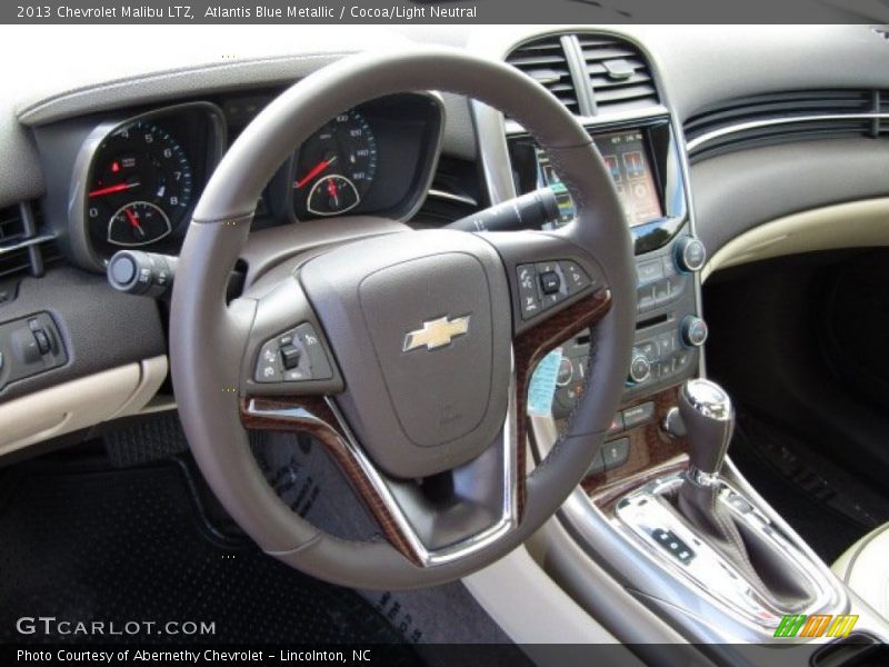 Atlantis Blue Metallic / Cocoa/Light Neutral 2013 Chevrolet Malibu LTZ
