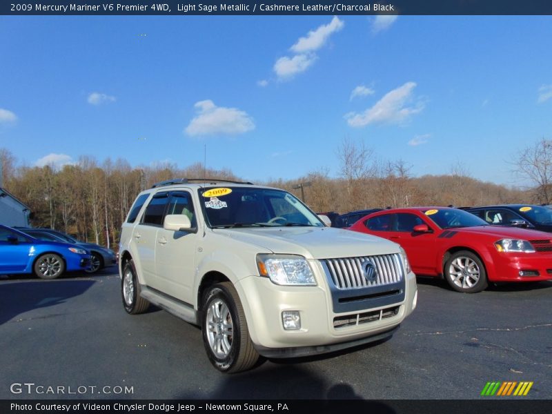 Light Sage Metallic / Cashmere Leather/Charcoal Black 2009 Mercury Mariner V6 Premier 4WD