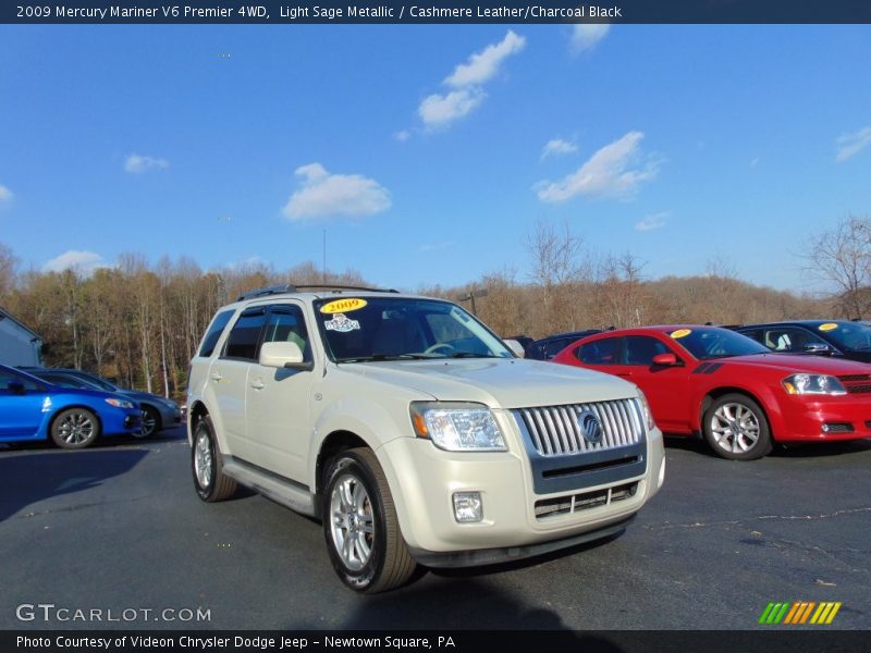 Light Sage Metallic / Cashmere Leather/Charcoal Black 2009 Mercury Mariner V6 Premier 4WD