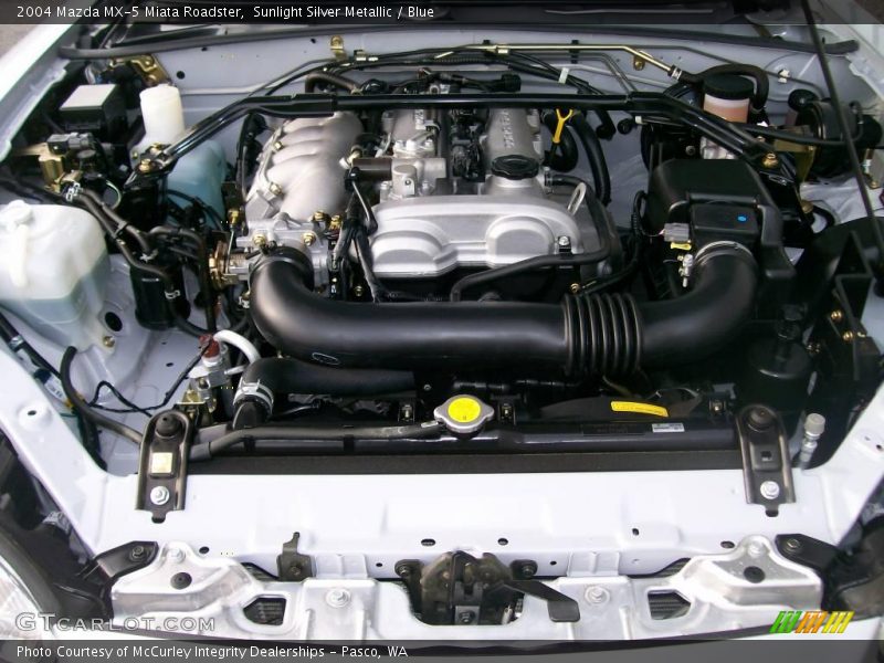 Sunlight Silver Metallic / Blue 2004 Mazda MX-5 Miata Roadster