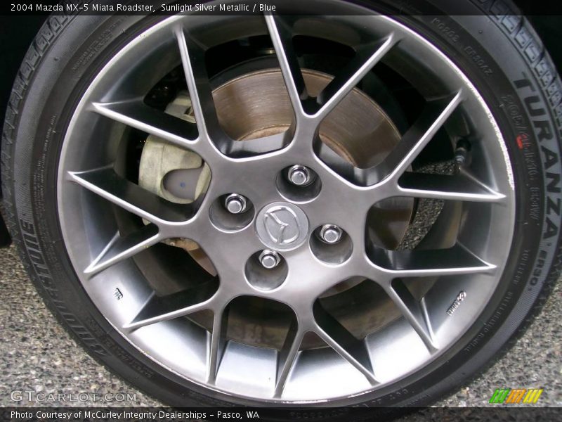 Sunlight Silver Metallic / Blue 2004 Mazda MX-5 Miata Roadster