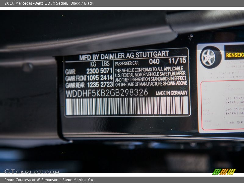 Black / Black 2016 Mercedes-Benz E 350 Sedan