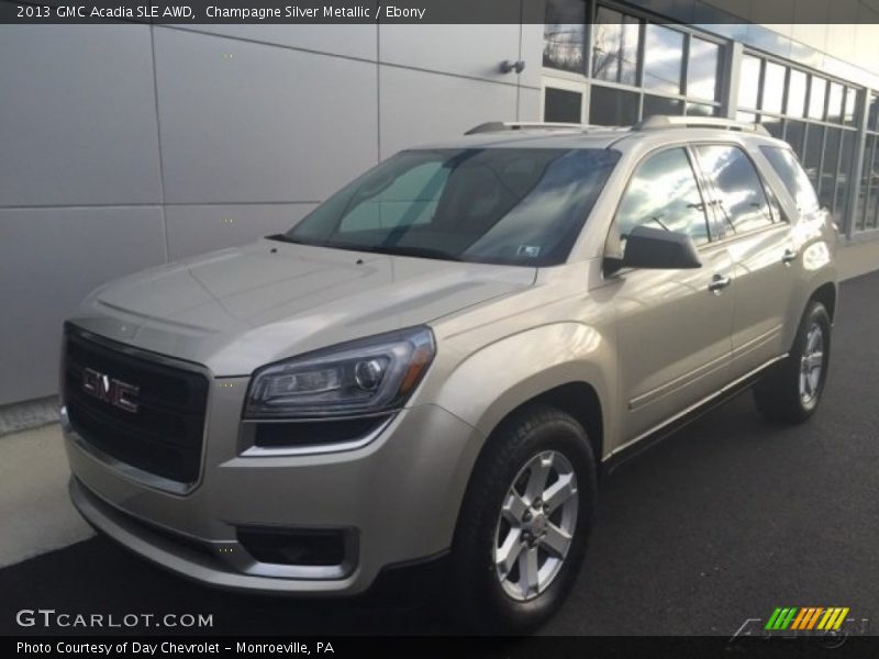 Champagne Silver Metallic / Ebony 2013 GMC Acadia SLE AWD