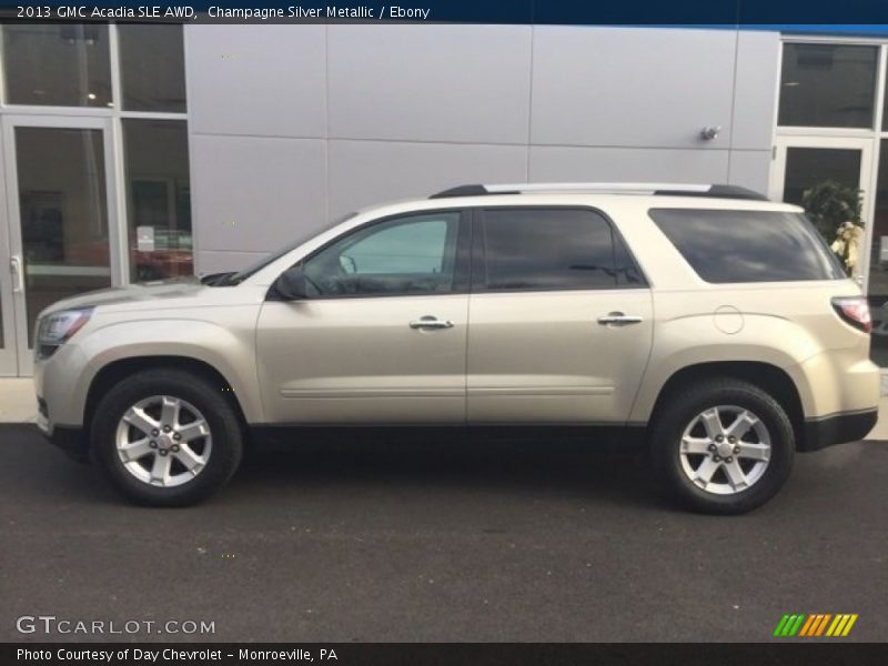 Champagne Silver Metallic / Ebony 2013 GMC Acadia SLE AWD