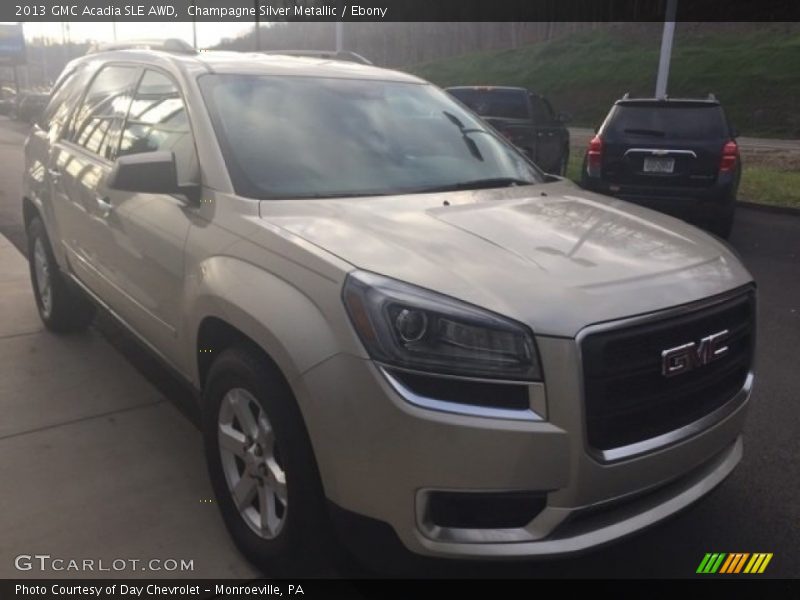 Champagne Silver Metallic / Ebony 2013 GMC Acadia SLE AWD