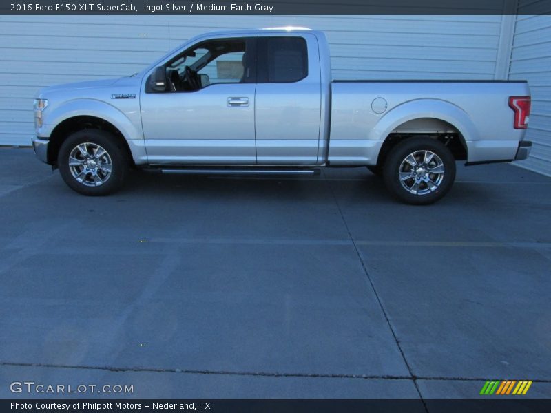 Ingot Silver / Medium Earth Gray 2016 Ford F150 XLT SuperCab