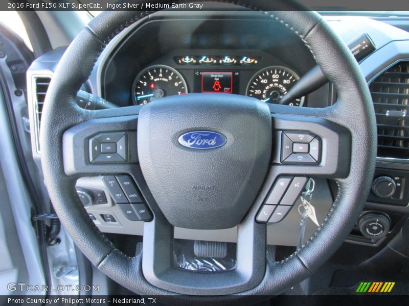Ingot Silver / Medium Earth Gray 2016 Ford F150 XLT SuperCab