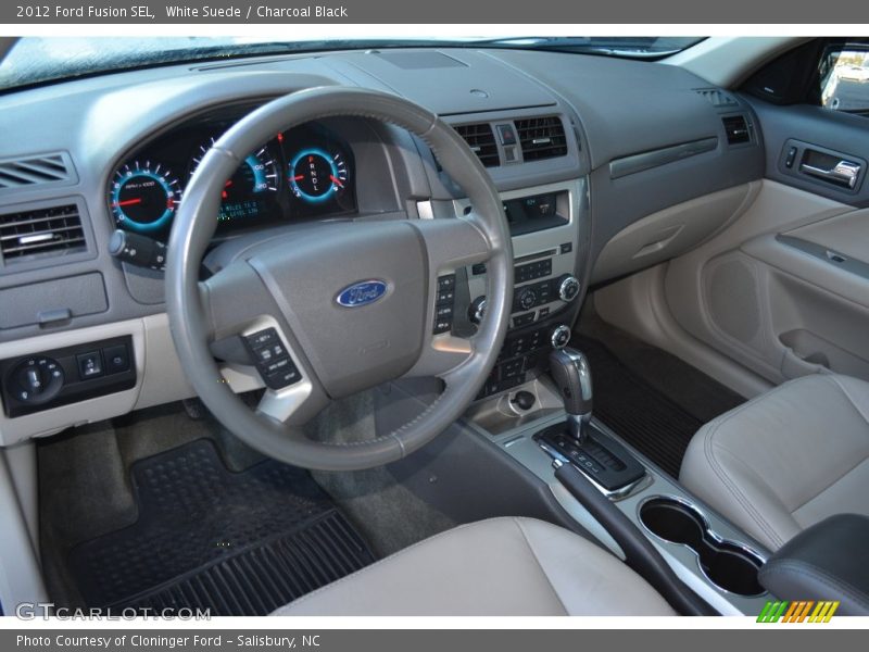 White Suede / Charcoal Black 2012 Ford Fusion SEL