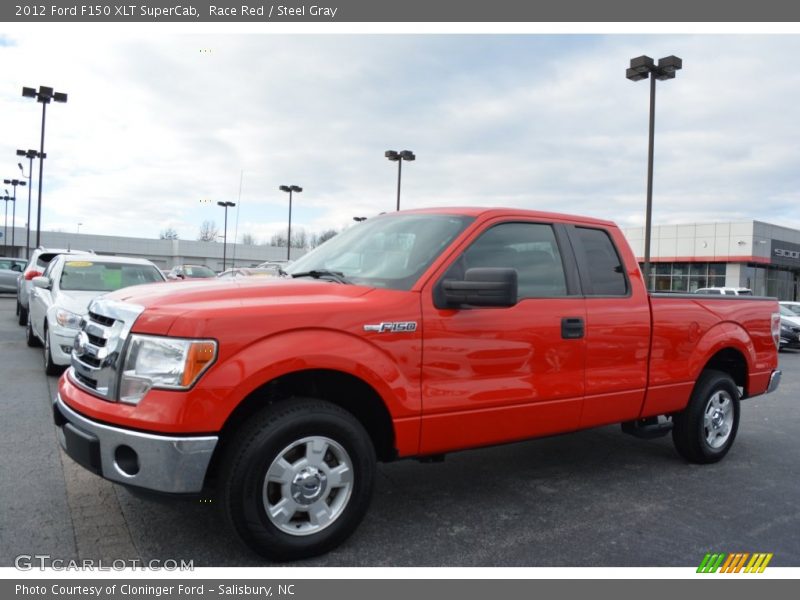 Race Red / Steel Gray 2012 Ford F150 XLT SuperCab