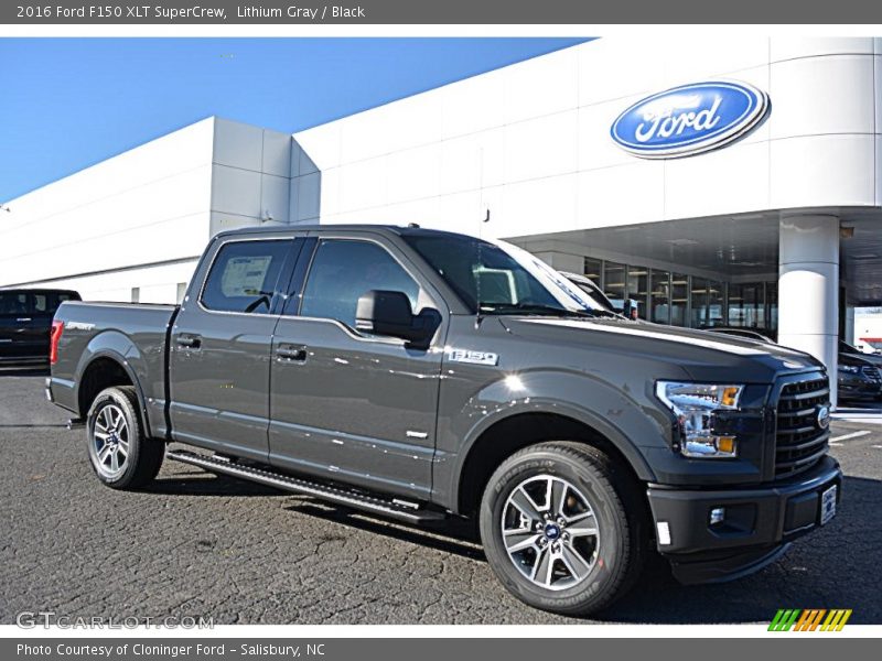 Lithium Gray / Black 2016 Ford F150 XLT SuperCrew