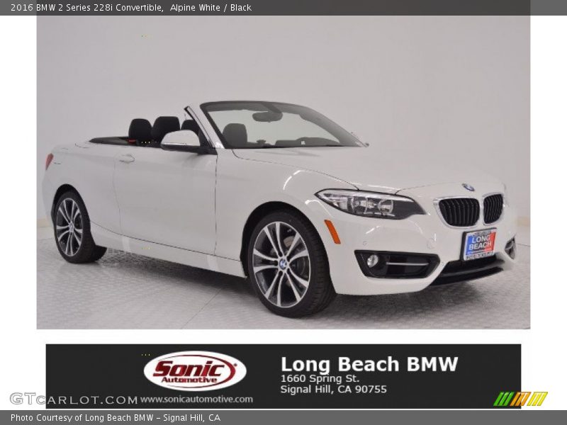 Alpine White / Black 2016 BMW 2 Series 228i Convertible