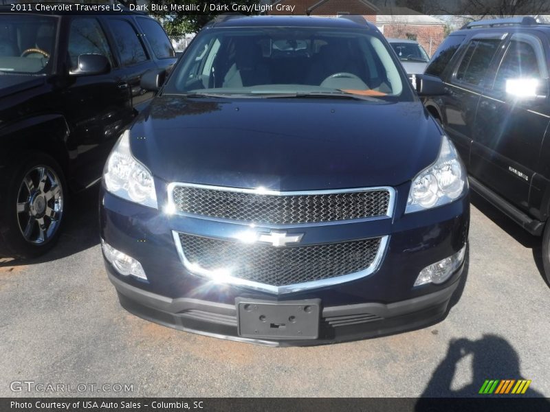 Dark Blue Metallic / Dark Gray/Light Gray 2011 Chevrolet Traverse LS