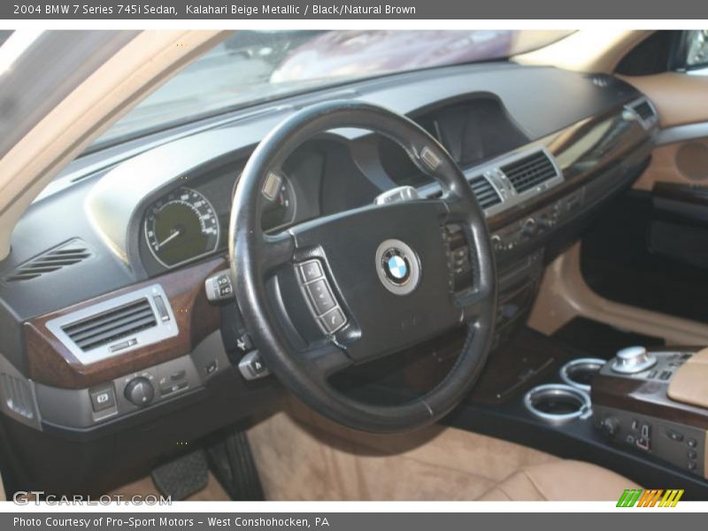 Kalahari Beige Metallic / Black/Natural Brown 2004 BMW 7 Series 745i Sedan