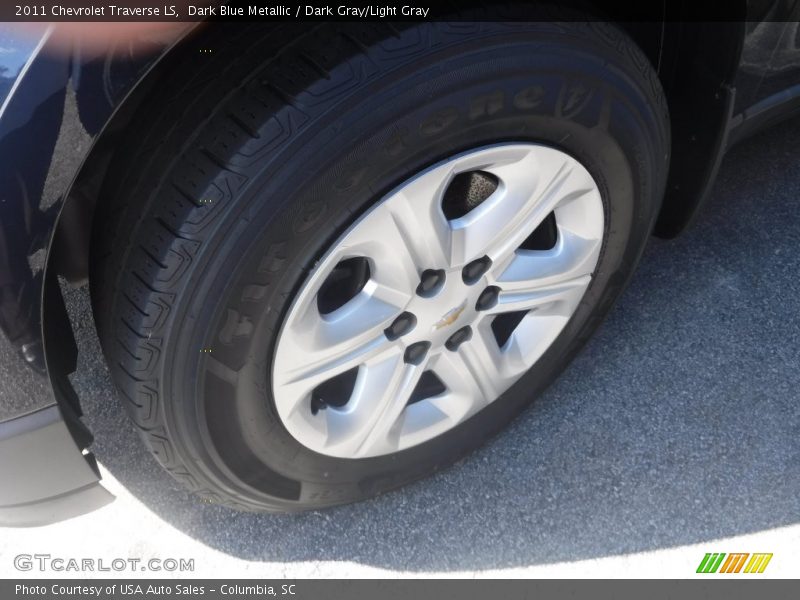Dark Blue Metallic / Dark Gray/Light Gray 2011 Chevrolet Traverse LS