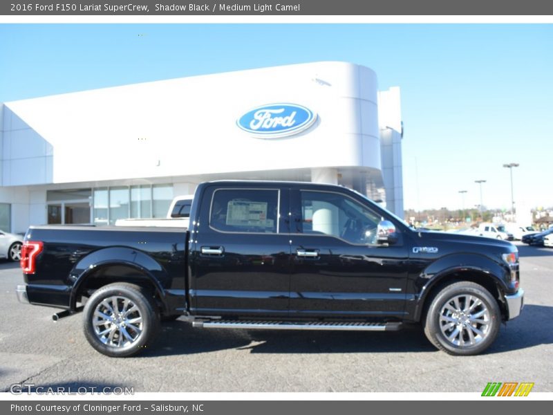 Shadow Black / Medium Light Camel 2016 Ford F150 Lariat SuperCrew