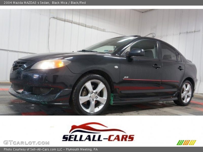 Black Mica / Black/Red 2004 Mazda MAZDA3 s Sedan