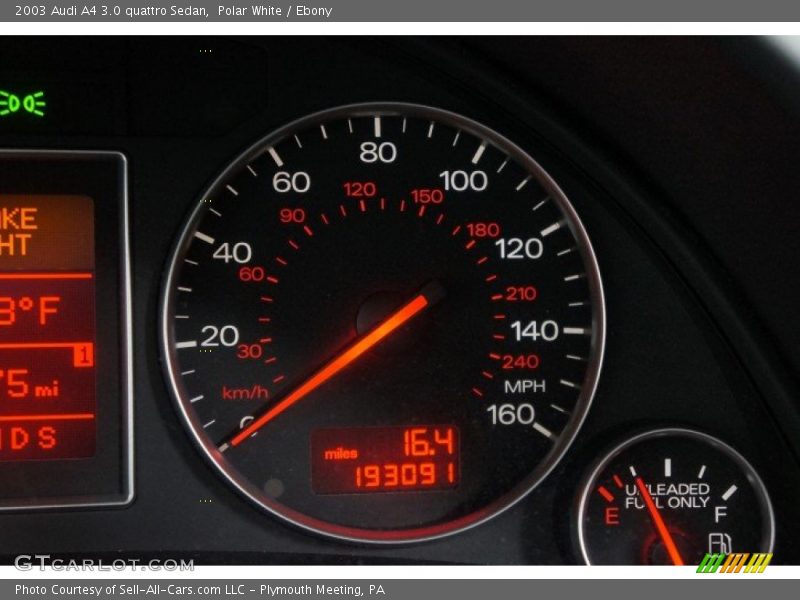 Polar White / Ebony 2003 Audi A4 3.0 quattro Sedan