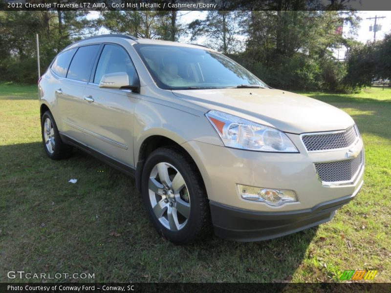 Gold Mist Metallic / Cashmere/Ebony 2012 Chevrolet Traverse LTZ AWD