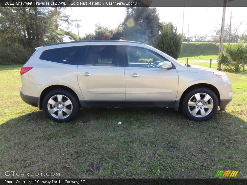 Gold Mist Metallic / Cashmere/Ebony 2012 Chevrolet Traverse LTZ AWD