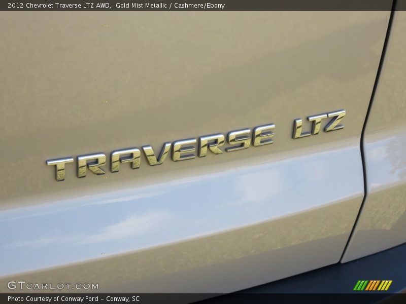 Gold Mist Metallic / Cashmere/Ebony 2012 Chevrolet Traverse LTZ AWD
