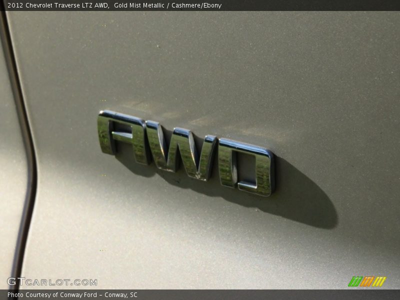 Gold Mist Metallic / Cashmere/Ebony 2012 Chevrolet Traverse LTZ AWD