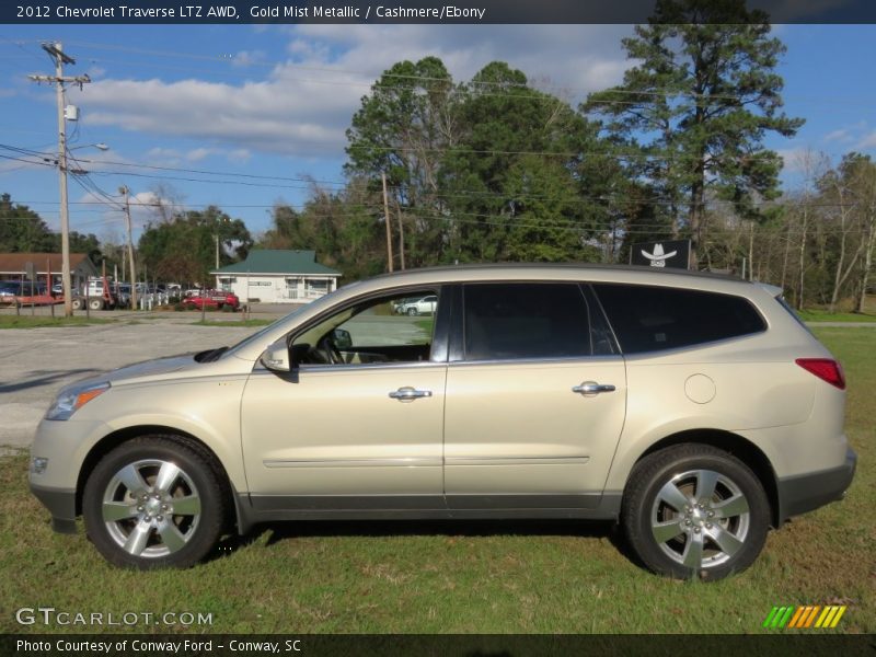Gold Mist Metallic / Cashmere/Ebony 2012 Chevrolet Traverse LTZ AWD