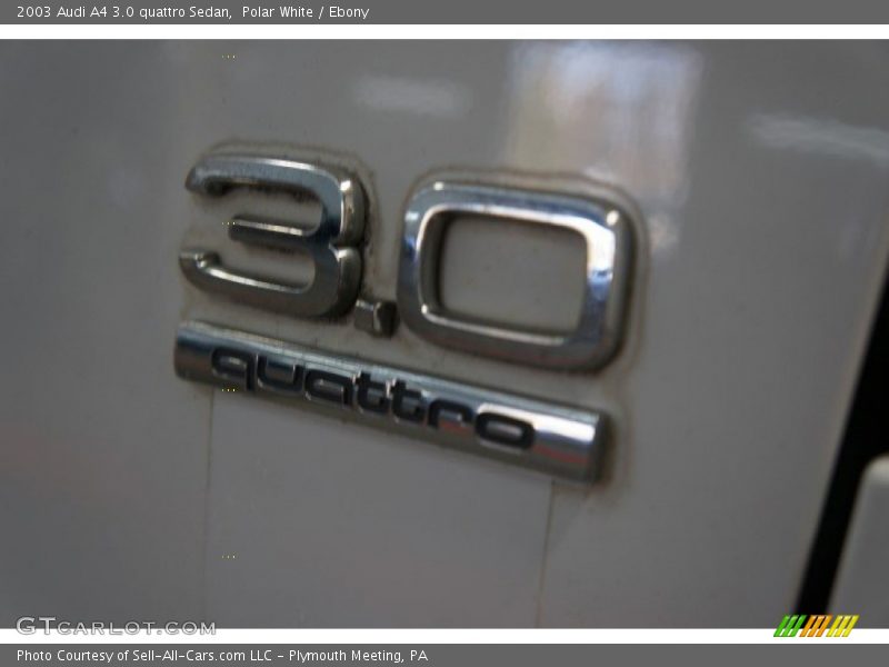 Polar White / Ebony 2003 Audi A4 3.0 quattro Sedan