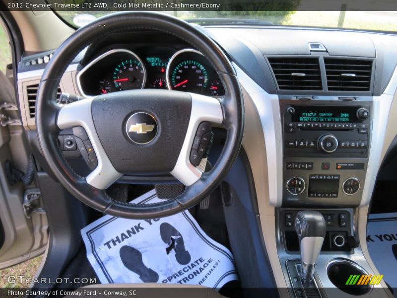 Gold Mist Metallic / Cashmere/Ebony 2012 Chevrolet Traverse LTZ AWD