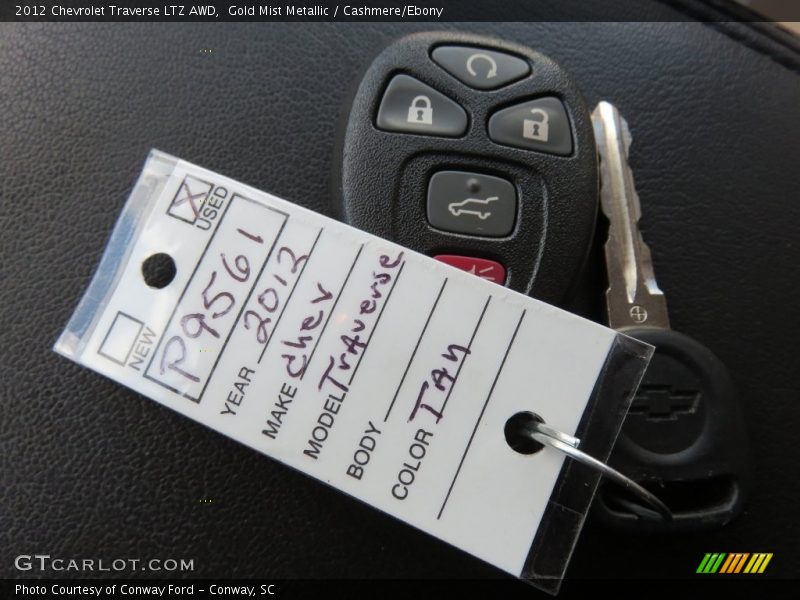 Gold Mist Metallic / Cashmere/Ebony 2012 Chevrolet Traverse LTZ AWD