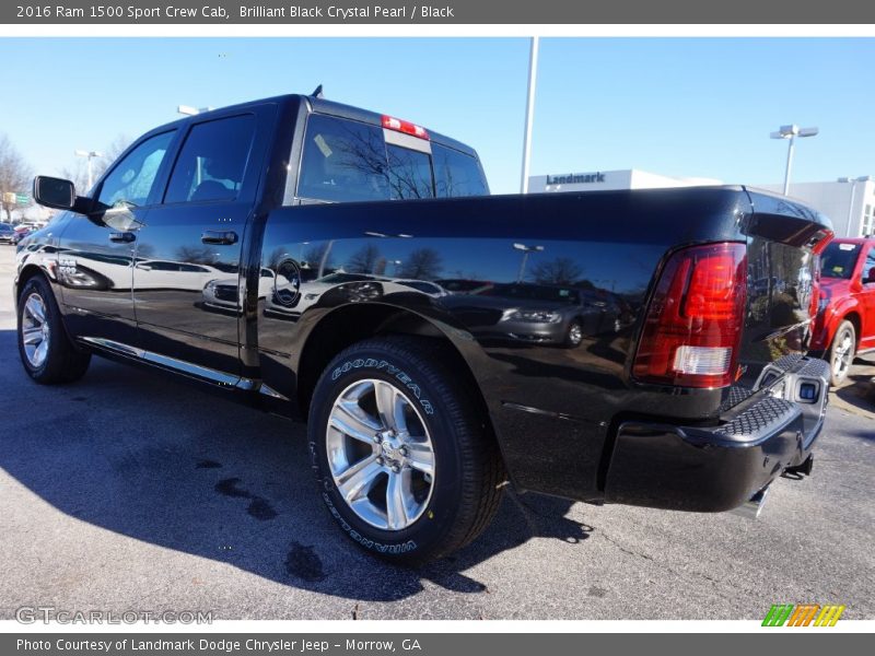 Brilliant Black Crystal Pearl / Black 2016 Ram 1500 Sport Crew Cab