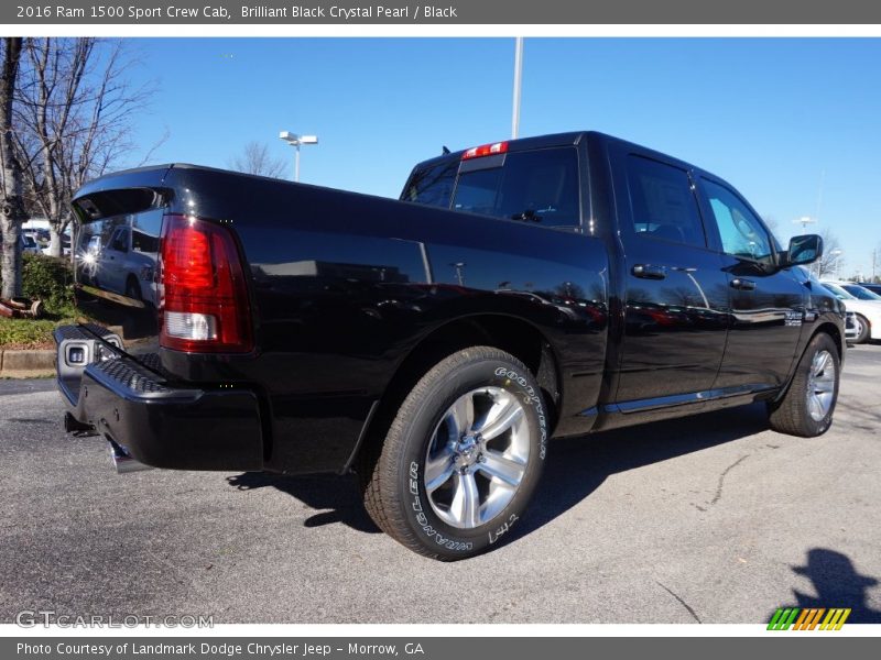 Brilliant Black Crystal Pearl / Black 2016 Ram 1500 Sport Crew Cab