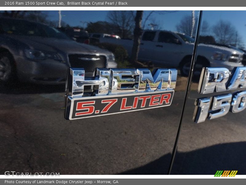 Brilliant Black Crystal Pearl / Black 2016 Ram 1500 Sport Crew Cab