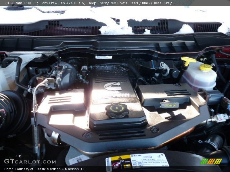 Deep Cherry Red Crystal Pearl / Black/Diesel Gray 2014 Ram 3500 Big Horn Crew Cab 4x4 Dually