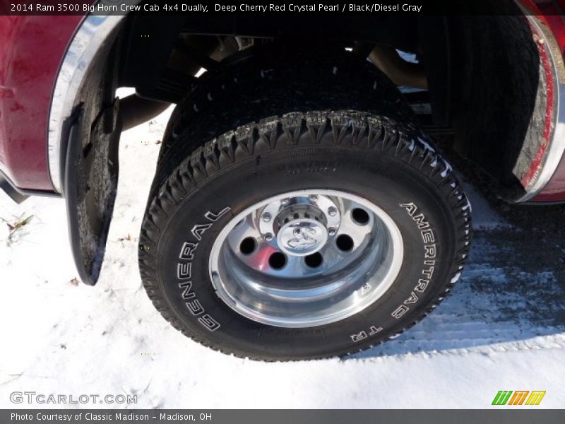 Deep Cherry Red Crystal Pearl / Black/Diesel Gray 2014 Ram 3500 Big Horn Crew Cab 4x4 Dually